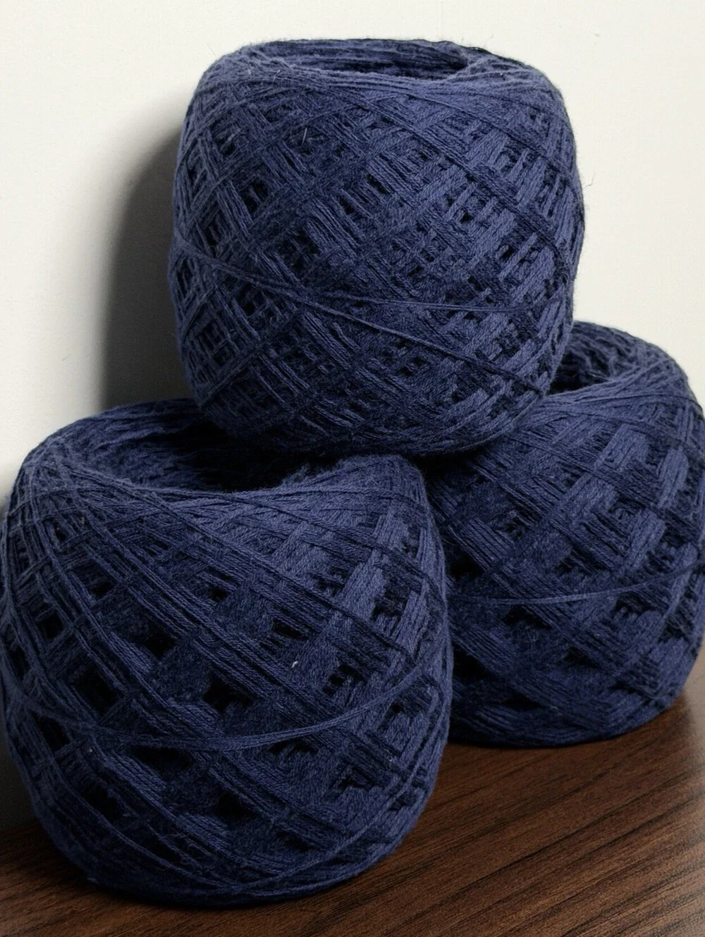 Reclaimed 100% Cotton Sport/DK Yarn 747-893 Yds Navy 326g (3 Cakes)